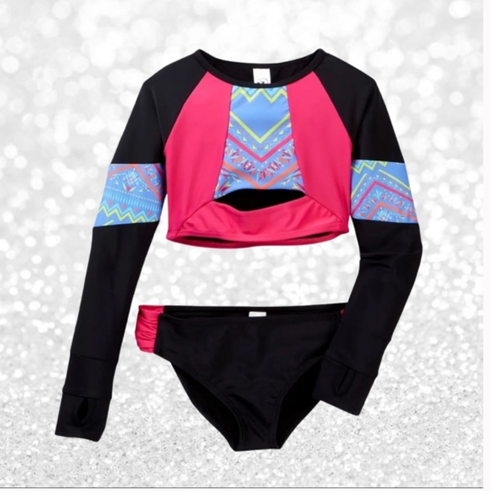Limeapple Cropped Rash Guard Set